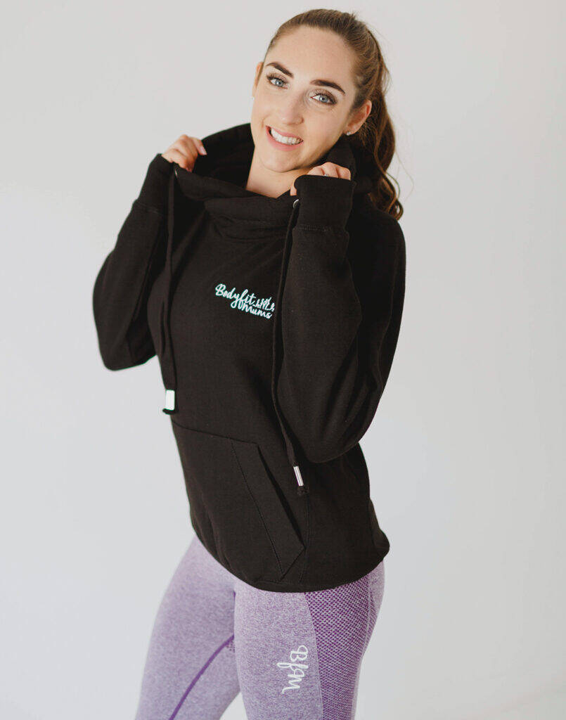 Black Cross Over Hoody