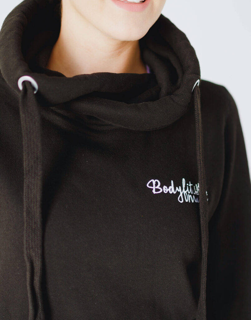 Black Cross Over Hoody